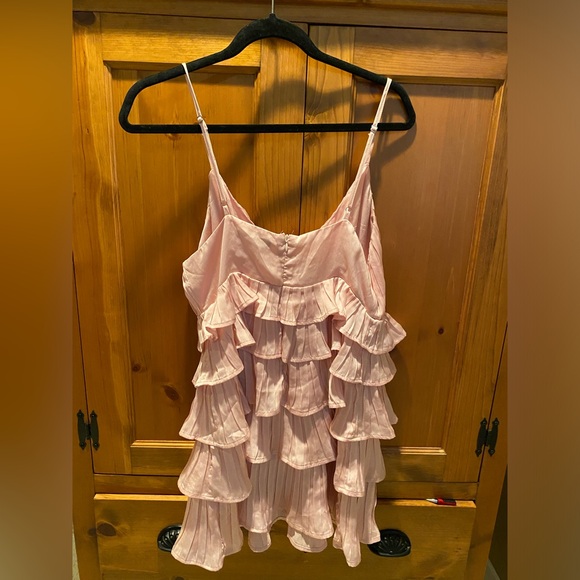 Pink Ruffle Mini Dress - Picture 3 of 4